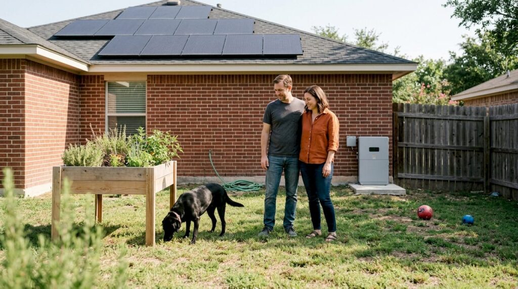 San Antonio family home with rooftop solar panels
