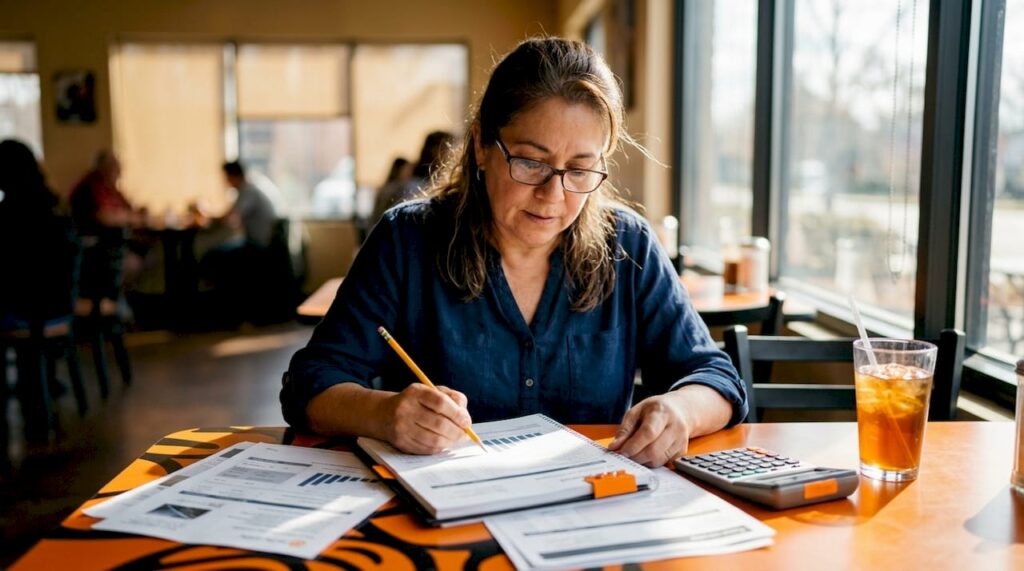 Homeowner reviewing solar quotes documents