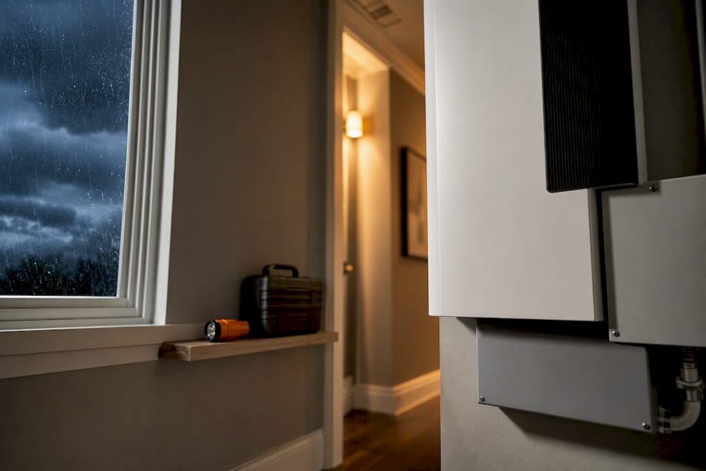 Anonymous home battery backup during storm