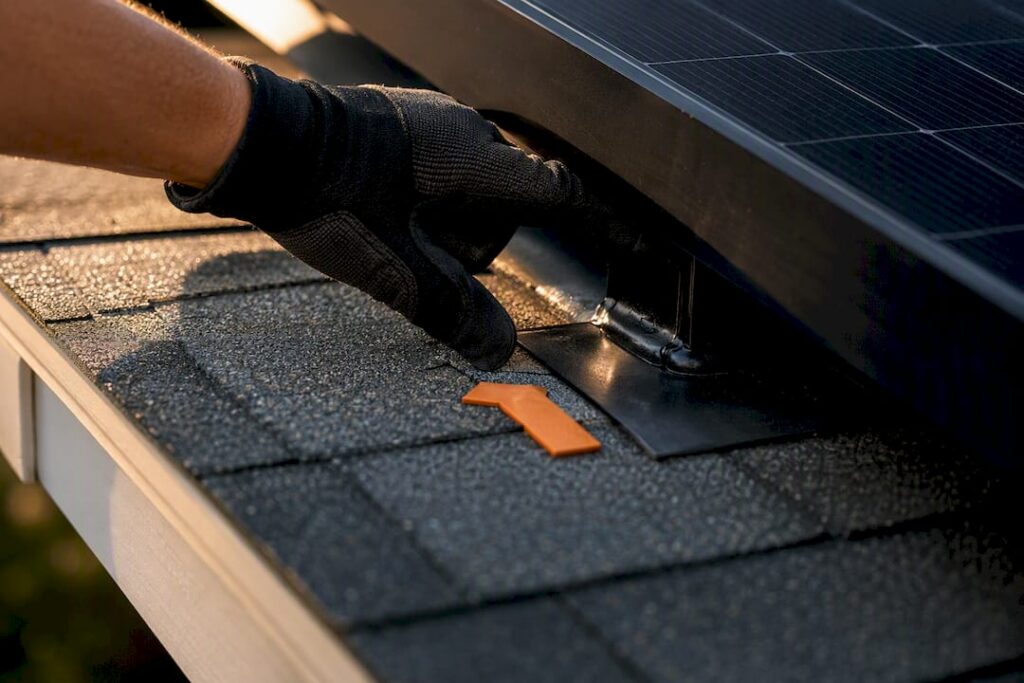 Solar roof flashing inspected for warranty protection