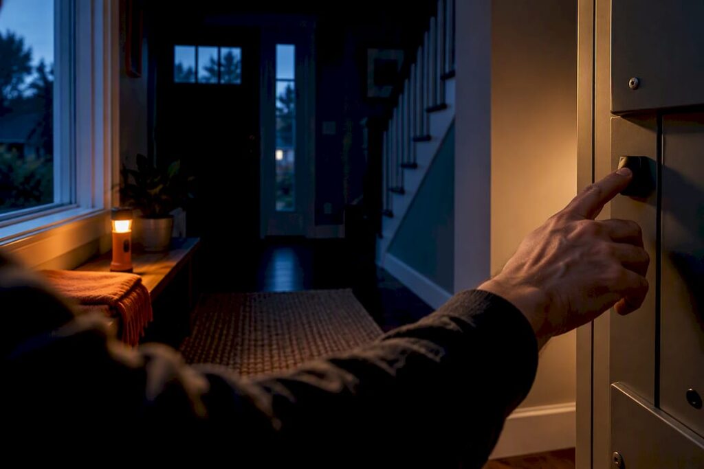 Home transfer control during nighttime outage
